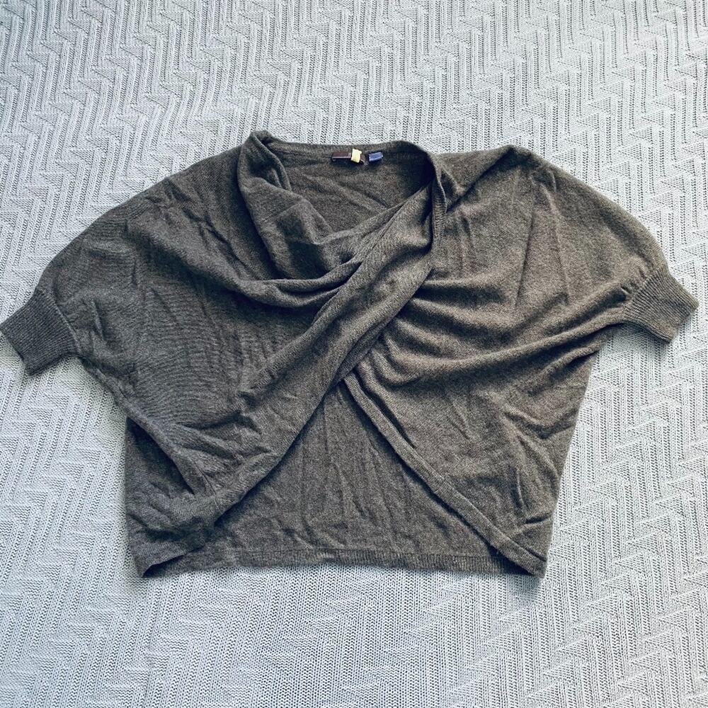 Cullen brown crossover cashmere sweater